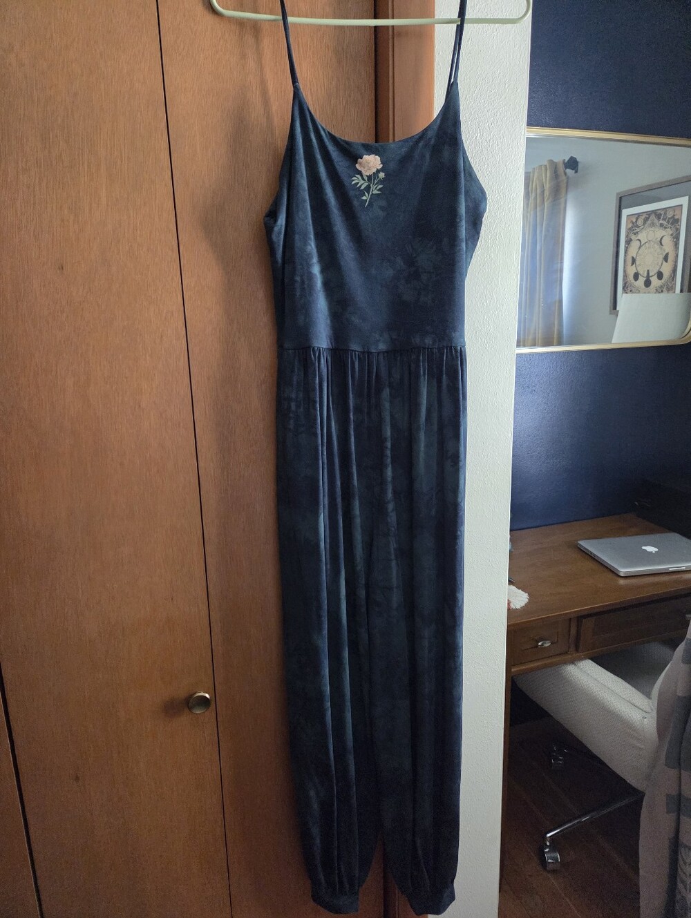 Purusha People Blue Marble Dye Peony Jumpsuit 1x